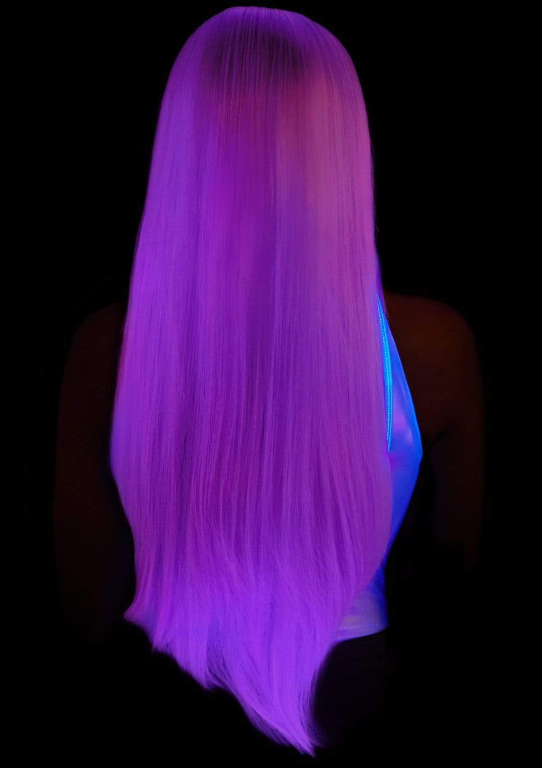 Long Straight Lavender Deluxe Wig