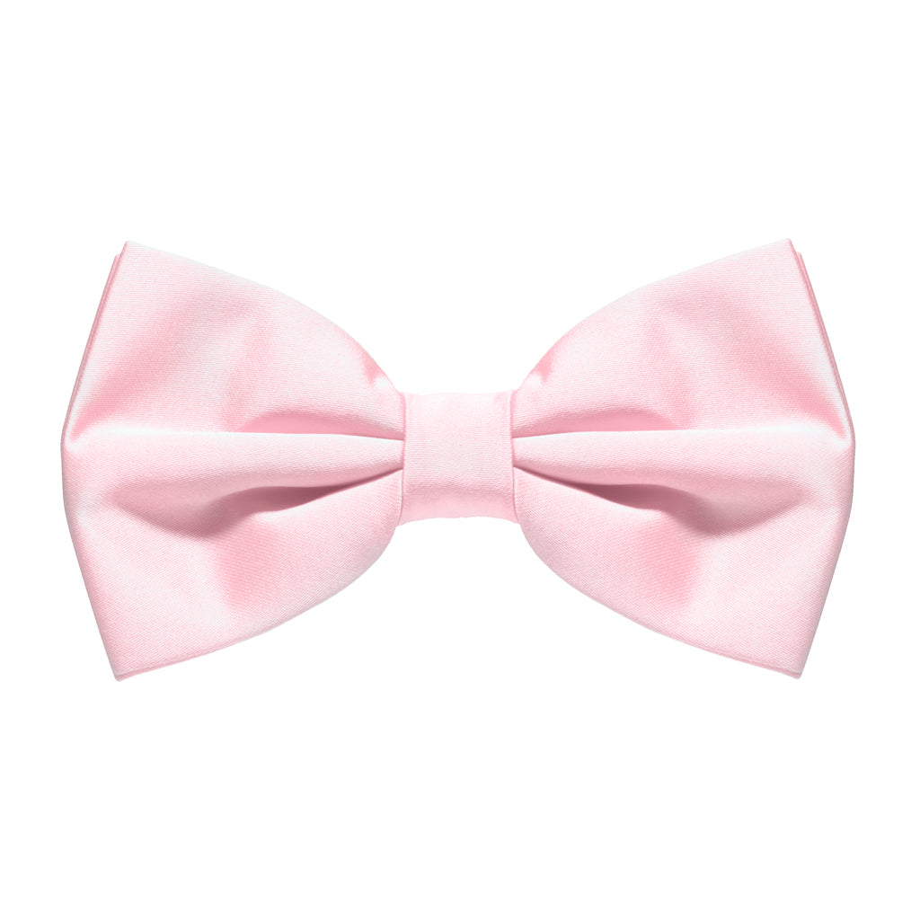 Baby Pink Satin Pre-Tied Bow Tie