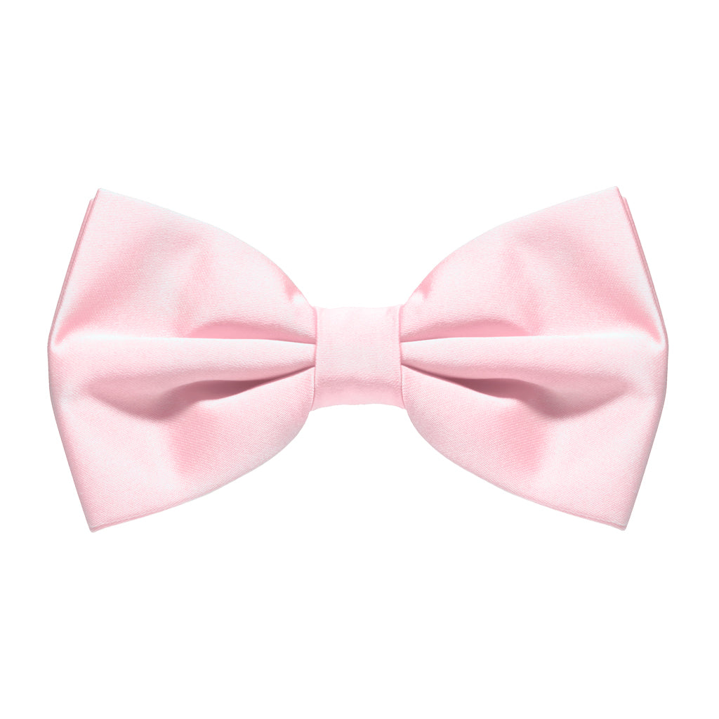 Baby Pink Satin Pre-Tied Bow Tie