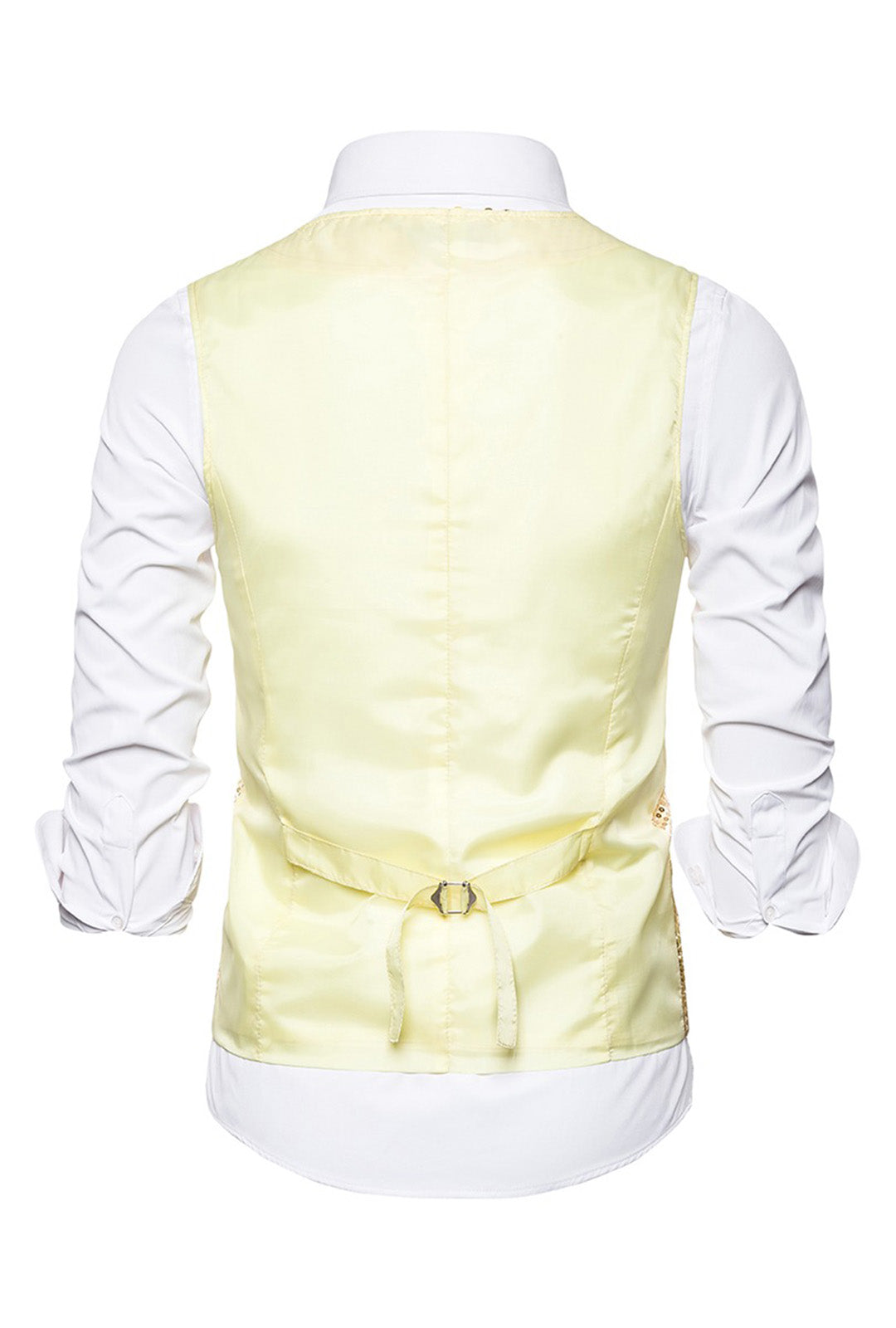 Light Gold Shiny Sequin Waistcoat