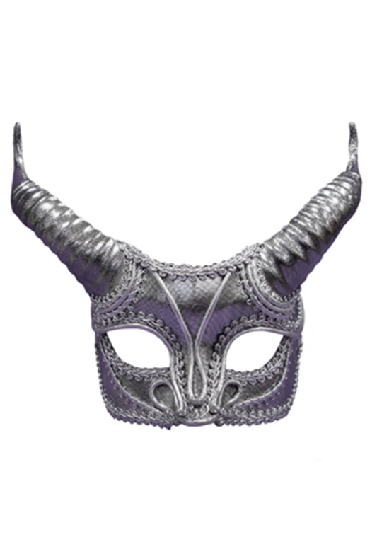 Silver Minotaur Horns Eye Mask