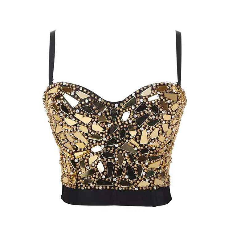 Steampunk Sparkle Shimmer Corset Bustier Clubwear Party Crop Top Bra -  United Corsets