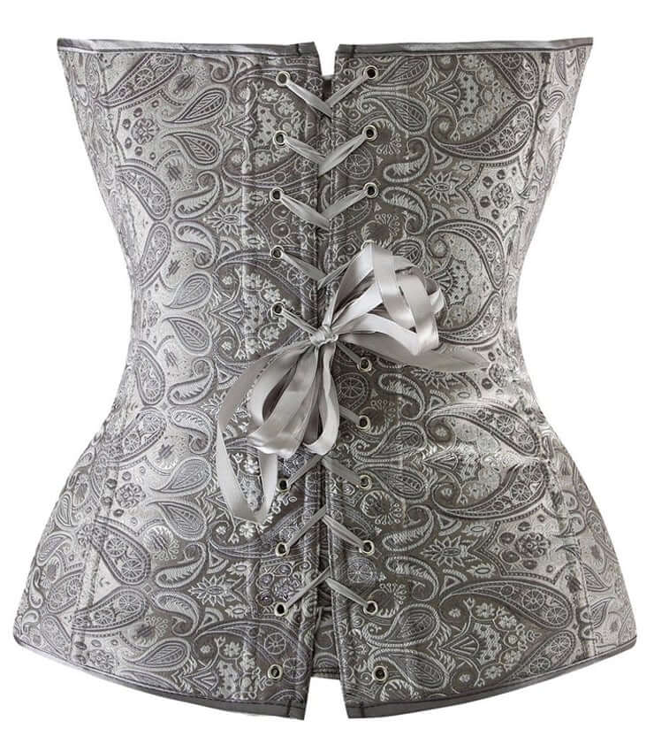 Silver Jacquard Overbust Corset
