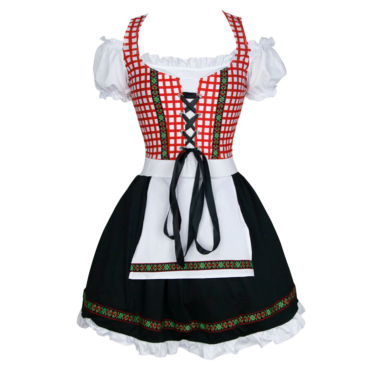 Cute Red Checked Dirndl OCW35