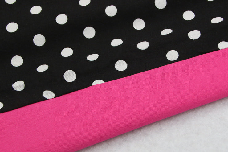 Hot Pink Polka Dot 1950's Swing Dress