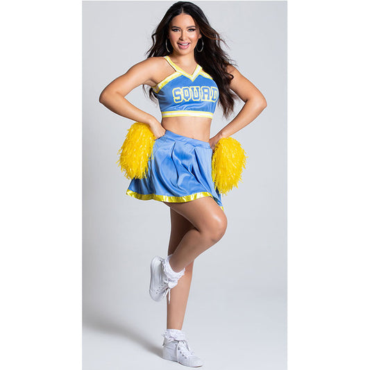 Blue and Yellow Cheerleader Costume