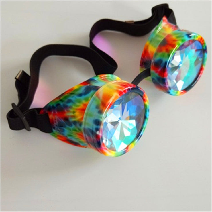 Tie Dye rainbow Kaleidoscope Goggles