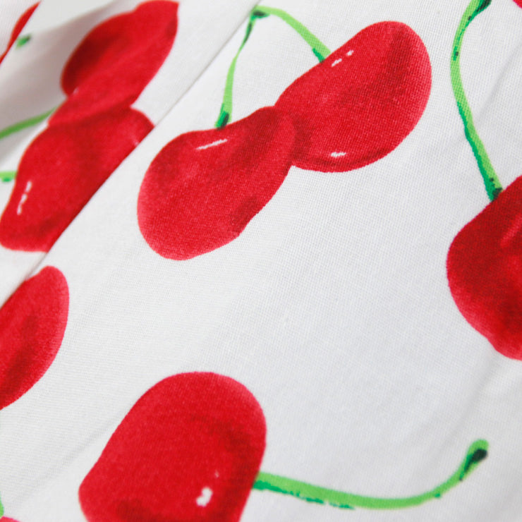 White Halterneck Cherry 50's Dress