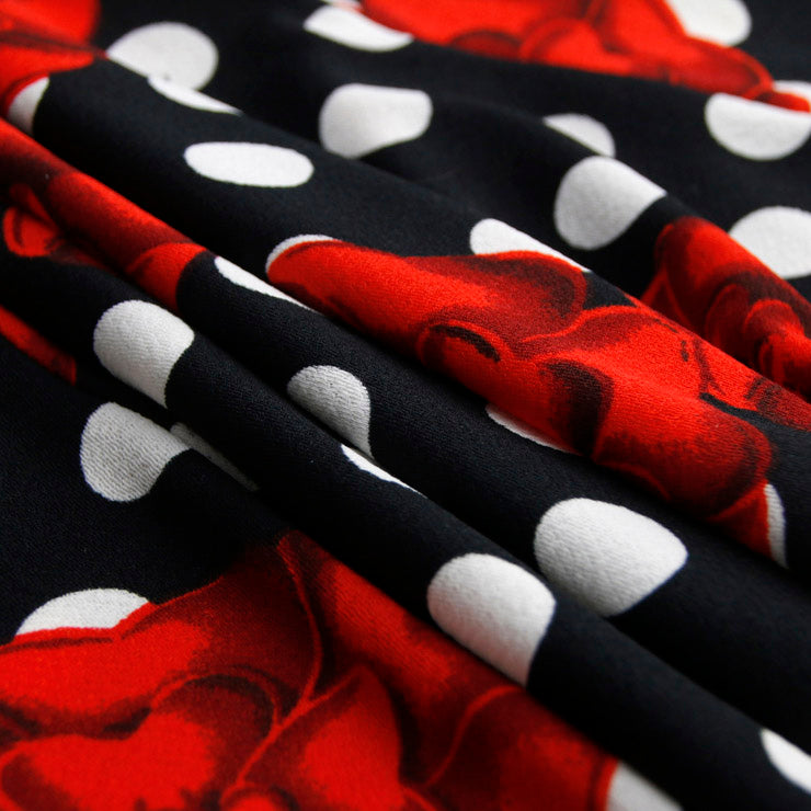 Black Halterneck Roses 50's Dress