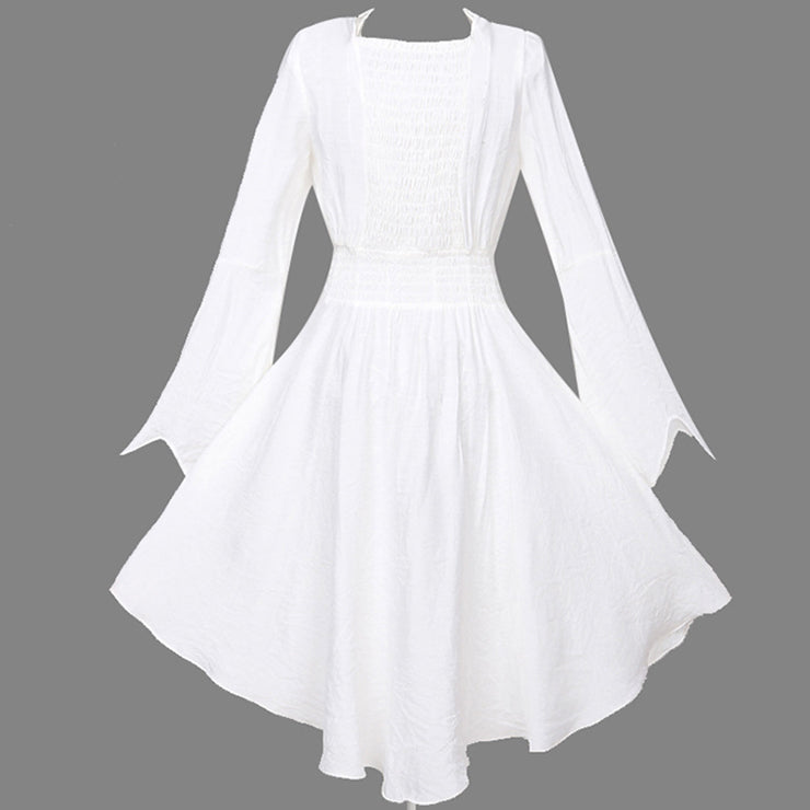 White Renaissance Bell Sleeve Dress