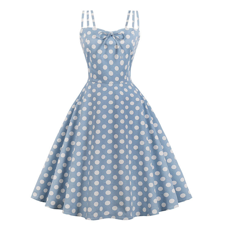 Pale Blue Summer Polka Dot Dress Pale Blue Summer Polka Dot Dress