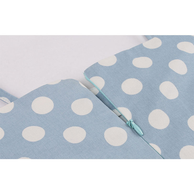 Pale Blue Summer Polka Dot Dress