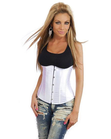 White Satin Underbust Corset