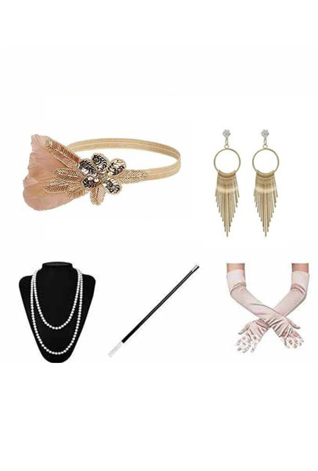 Blush 1920s Gatsby Flapper Set