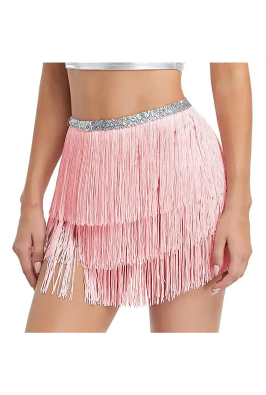 Light Pink Fringe Wrap Skirt
