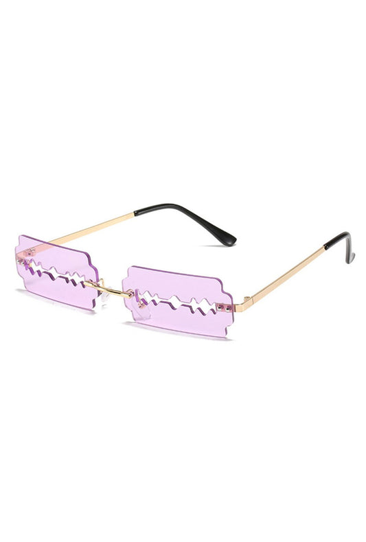 Light Pink Razor Blades Fashion Glasses