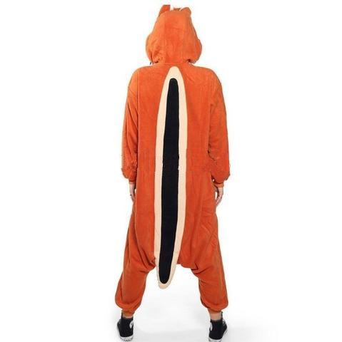 back of chipmunk onesie showing tail design