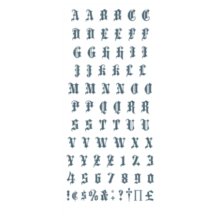 Full Alphabet Old English Special FX Knuckles Tattoos
