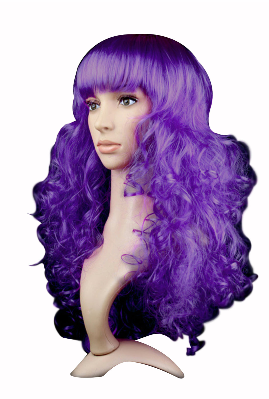 Curly Magenta Party Wig