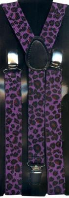 Purple Leopard Print Suspenders