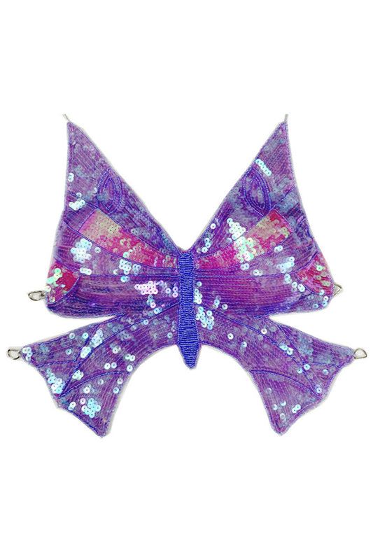 Sequin Purple & Pink Butterfly Halter Top