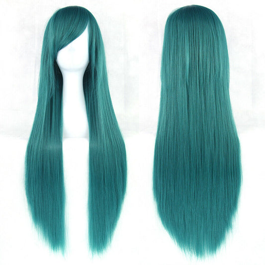 Teal Long Straight Cosplay Wig