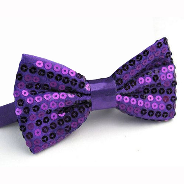 Purple Sequined Bowtie