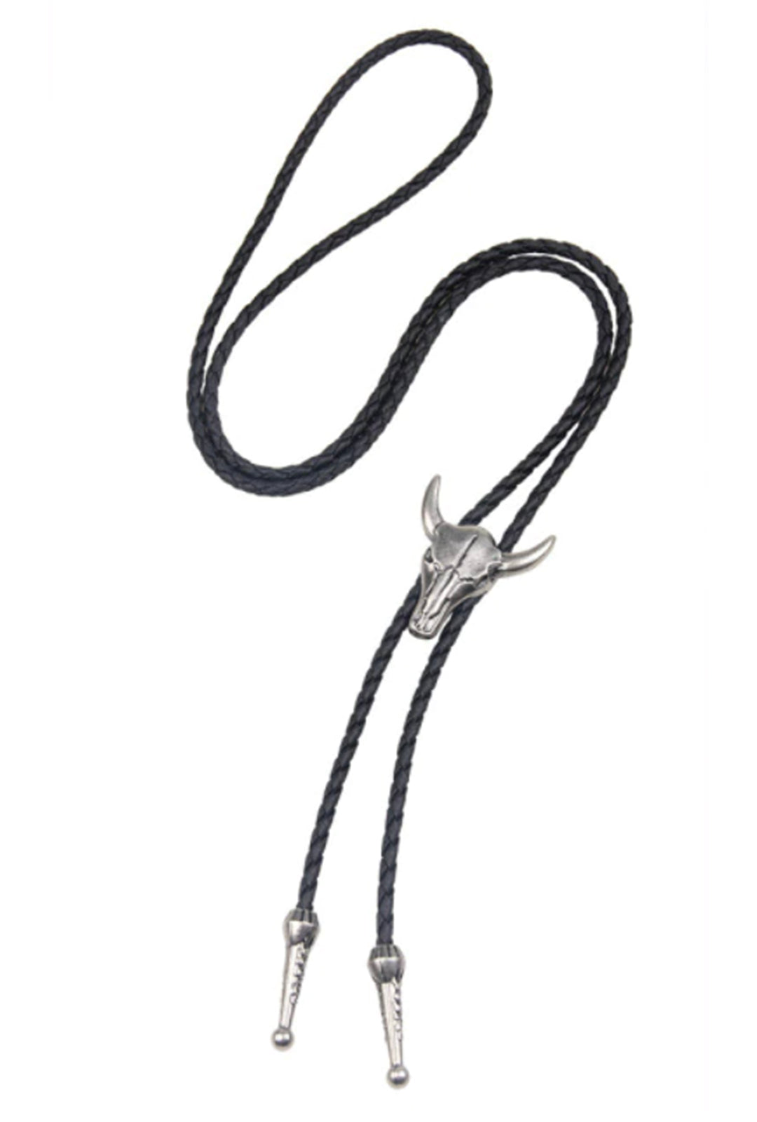 Small Silver Bull Bolo Tie