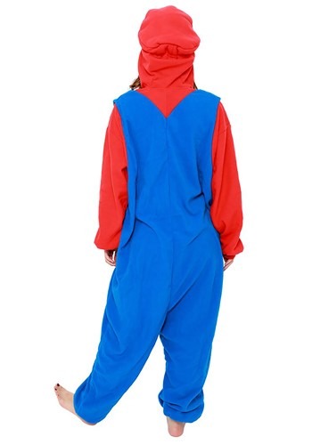 back of mario onesie with overall design