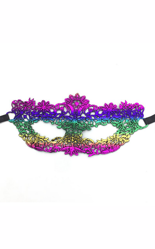 Thick Metallic Rainbow Masquerade Mask