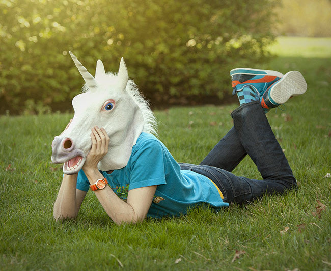 latex unicorn face mask halloween mystical