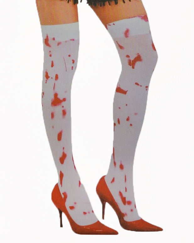White Blood Thigh Highs