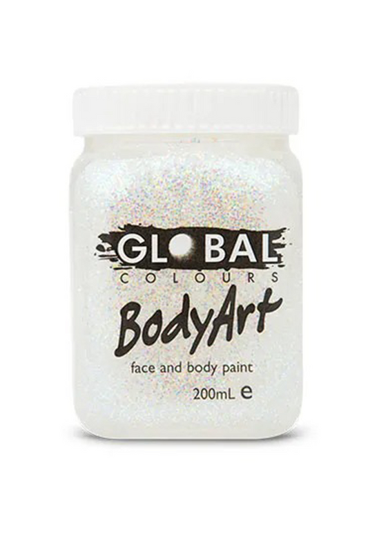 Global BodyArt Holo White Glitter Face & Body Paint