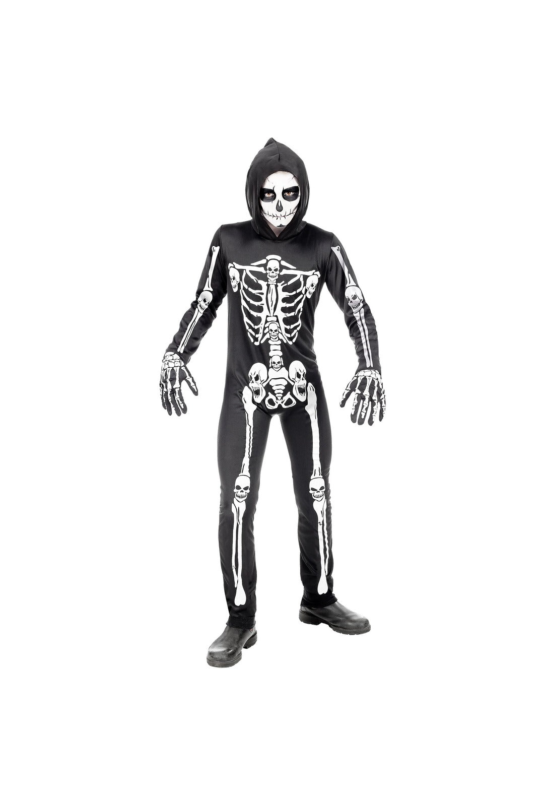 Kids Hooded Skeleton Jumpsuit
