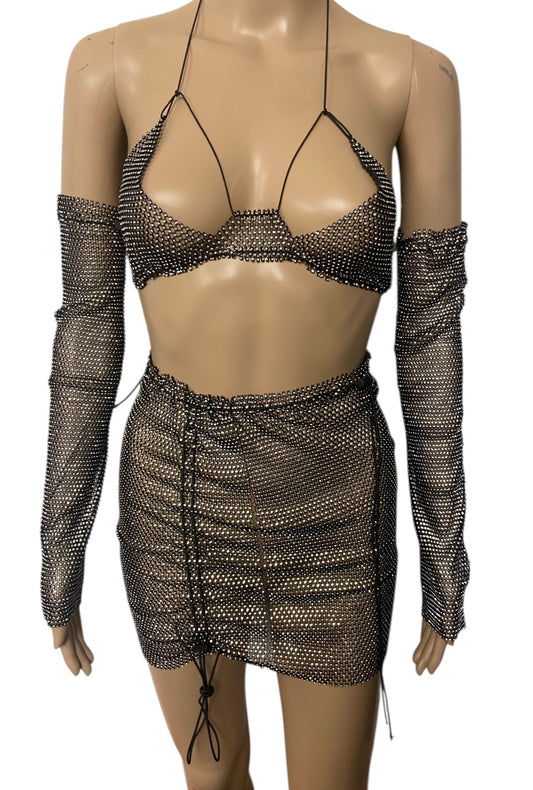 Black Crystal Mesh Festival Set