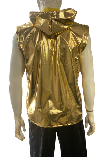 Metallic Gold Hooded Vest
