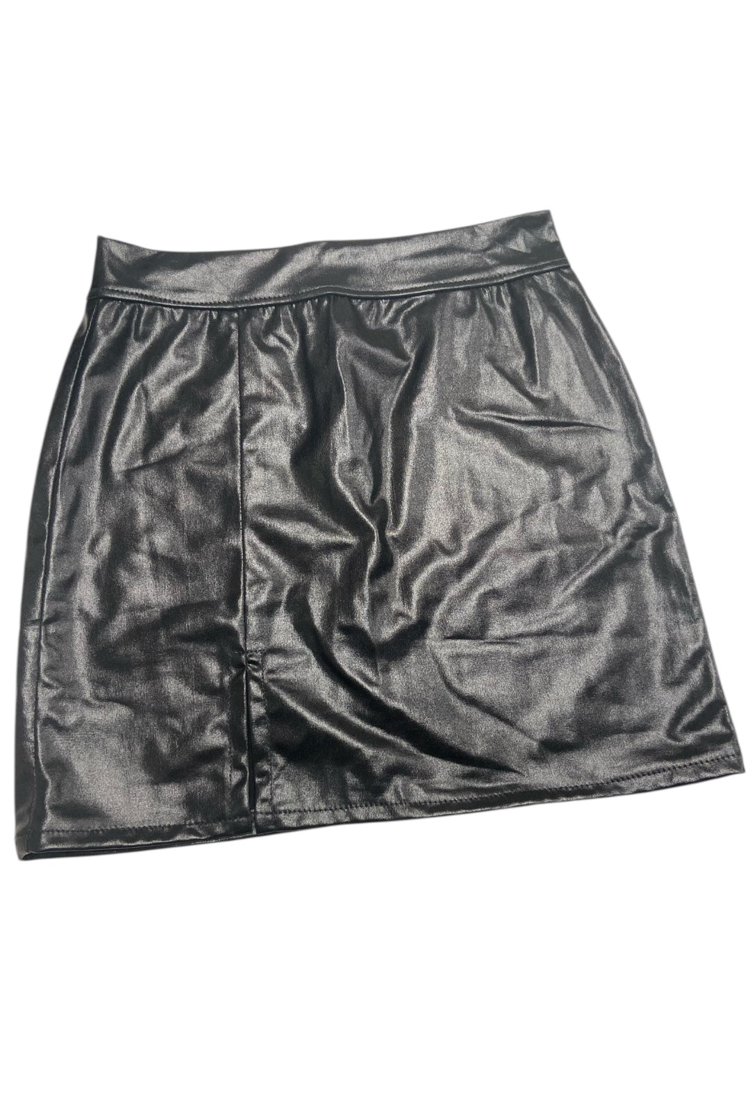 Black Leather-Look Mini Skirt