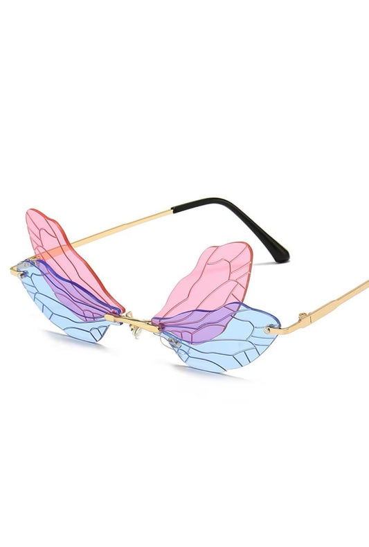 Pink And Blue Fashion Wings Glasses