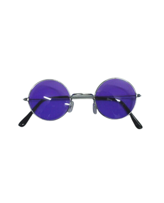 Hippy Purple Round Glasses with Silver Frame