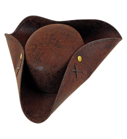 Deluxe Brown Tricorn Pirate Hat