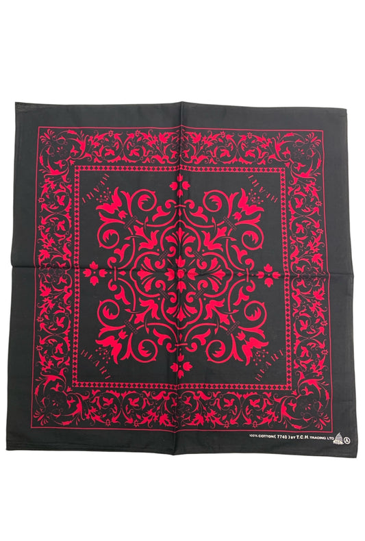Black with Magenta Print Bandana