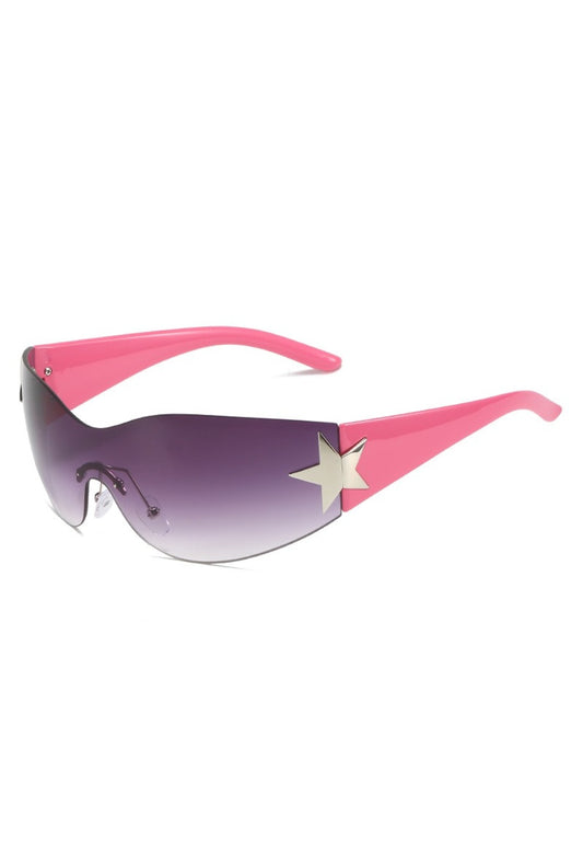 Pink and Purple Y2K Star Glasses