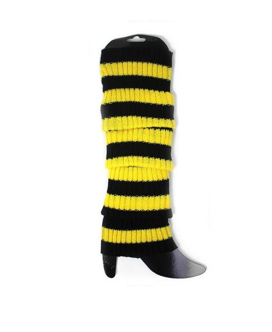 Black & Yellow Stripe Leg Warmers