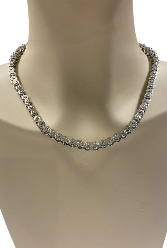 Silver Bike Chain Necklace