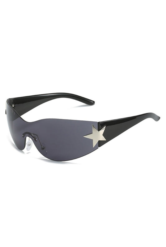 Black Y2K Star Glasses