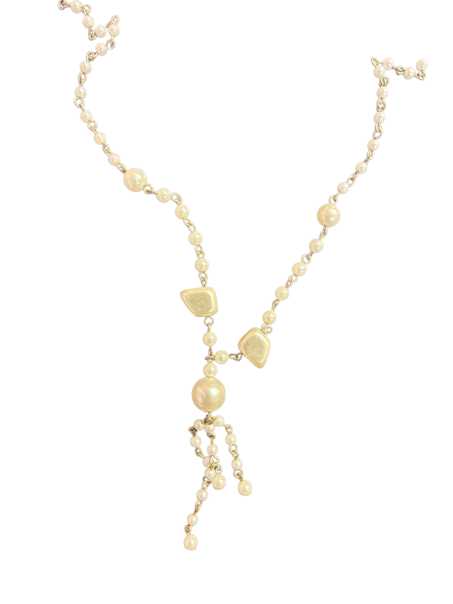 Long Pearl And Chain Necklace