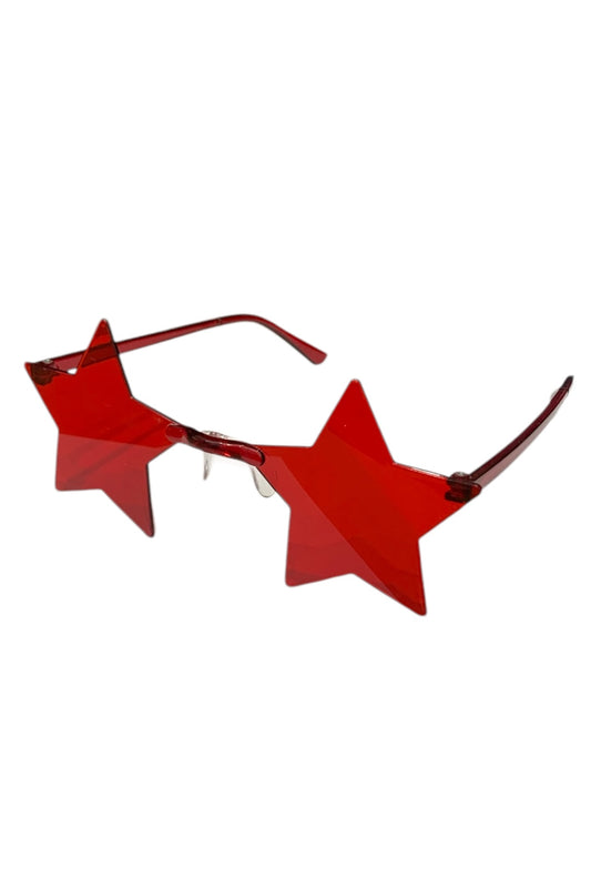 Cherry Red Star Rimless Glasses