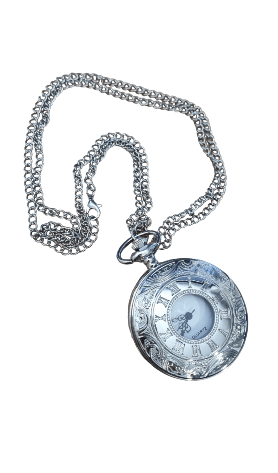 Silver Vintage Floral Pocket Watch