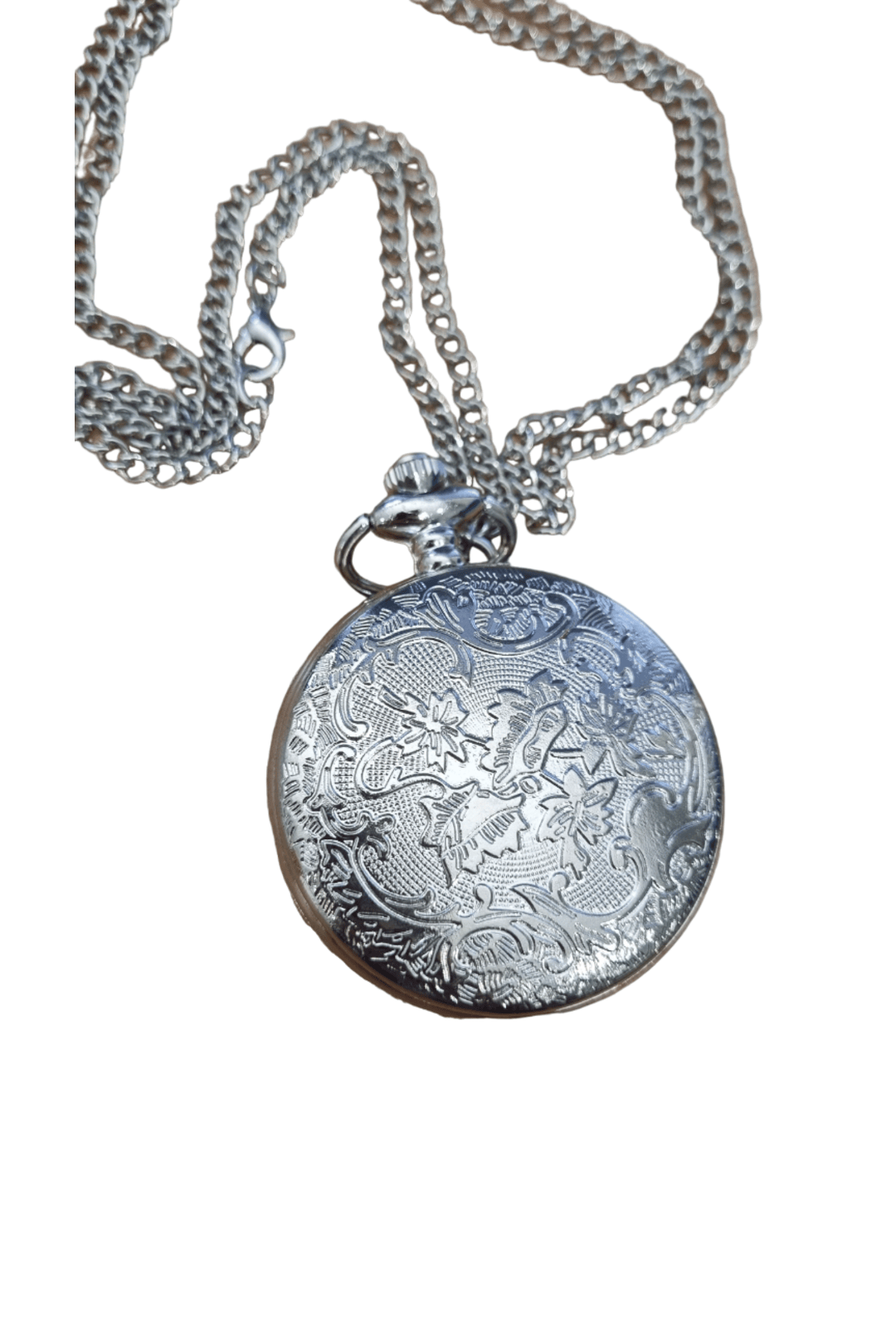 Silver Vintage Floral Pocket Watch