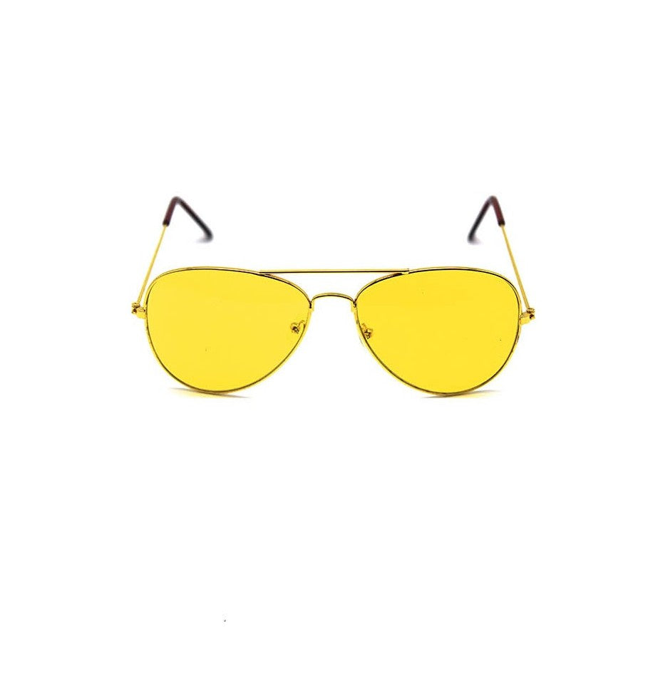Gold Frame Yellow Lens Aviator Sunglasses